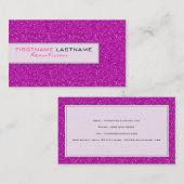 Pink Glitzer 2 Beautician Business Card Visitenkarte (Vorne/Hinten)