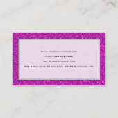 Pink Glitzer 2 Beautician Business Card Visitenkarte (Rückseite)
