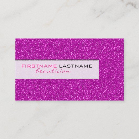 Pink Glitzer 2 Beautician Business Card Visitenkarte (Vorderseite)