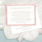 Pink Glitzer AfterCare für Lash Extensions Salon Visitenkarte