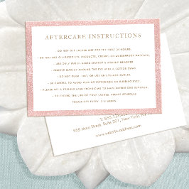 Pink Glitzer AfterCare für Lash Extensions Salon Visitenkarte