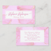 Pink Glitzer Aquarell Fashion Stylist Moderner Visitenkarte (Vorne/Hinten)