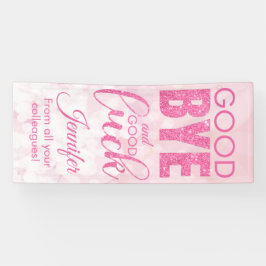 Pink Glitzer Auf Wiedersehen und Viel Glück Banner