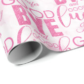 Pink Glitzer Auf Wiedersehen und Viel Glück Geschenkpapier (Rolleneckpunkt)