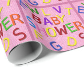 Pink Glitzer Babydusche Wrapping Paper Geschenkpapier (Rolleneckpunkt)
