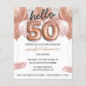 Pink Glitzer Balloons 50. Geburtstagsparty (Vorderseite)