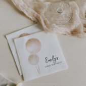 Pink Glitzer Balloons Girl First Birthday Party Serviette