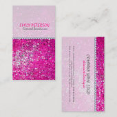 Pink Glitzer Beautician Business Card 2a Visitenkarte (Vorne/Hinten)