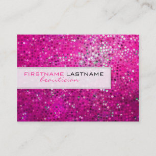 Pink Glitzer Beautician Business Card Visitenkarte