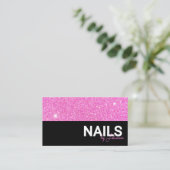 Pink Glitzer Beauty Salon Loyalität Karte (Stehend Vorderseite)