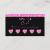 Pink Glitzer Beauty Salon Loyalität Karte (Rückseite)