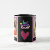 Pink Glitzer Best Friend Forever Foto Tasse (Zentrum)