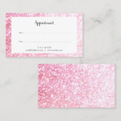Pink Glitzer Bokeh Bestellungskarte Visitenkarte (Vorne/Hinten)