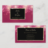 Pink Glitzer Bokeh Glitzern Luxe Hair Salon Visitenkarte (Vorne/Hinten)