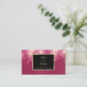 Pink Glitzer Bokeh Glitzern Luxe Hair Salon Visitenkarte (Stehend Vorderseite)