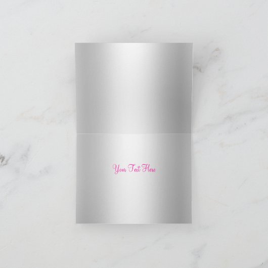 Pink Glitzer & Bow Danke Karte (Innenseite)