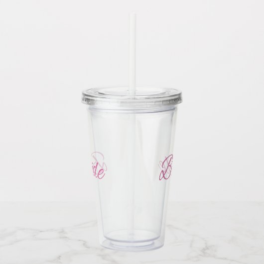 Pink Glitzer Bride Wedding Acryltrinkbecher (Rechts)