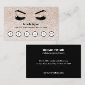 Pink Glitzer Browbar Eyelash Custom Loyalty Visitenkarte (Vorne/Hinten)