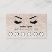 Pink Glitzer Browbar Eyelash Custom Loyalty Visitenkarte (Vorderseite)