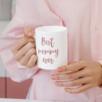 Pink Glitzer Calligraphy Best Mommy Ever