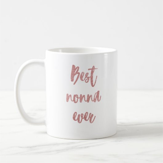 Pink Glitzer Calligraphy Best Nonna Ever Kaffeetasse (Links)