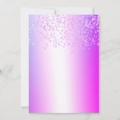 Pink Glitzer confetti hebrew Name Bat Mitzvah Einladung (Rückseite)