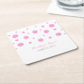 Pink Glitzer Confetti Paper Untersetzer (angewinkelt)