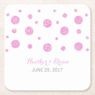 Pink Glitzer Confetti Paper Untersetzer