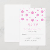 Pink Glitzer Confetti Response Card RSVP Karte (Vorne/Hinten)