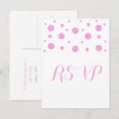Pink Glitzer Confetti Response Postkarte (Vorne/Hinten)