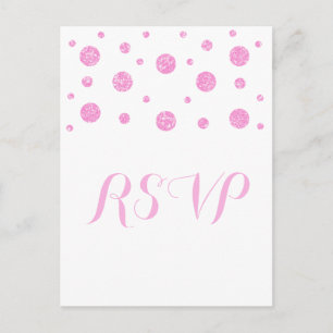Pink Glitzer Confetti Response Postkarte