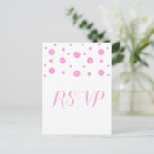 Pink Glitzer Confetti Response Postkarte (Stehend Vorderseite)