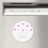 Pink Glitzer Confetti Speichern Sie das Datumsfens Magnet (In Situ (Geschirrspüler))