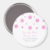 Pink Glitzer Confetti Speichern Sie das Datumsfens Magnet (Vorderseite/Rückseite)