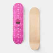 Pink Glitzer cupcake rosa Herzen Skateboard (Vorderseite)