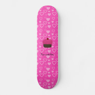Pink Glitzer cupcake rosa Herzen Skateboard