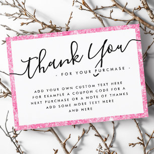 Pink Glitzer Custom Logo Business danke