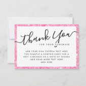 Pink Glitzer Custom Logo Business danke (Vorderseite)