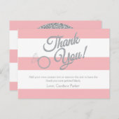 Pink Glitzer Danke, Cards Postkarte (Vorne/Hinten)