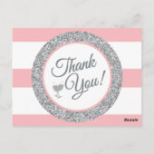 Pink Glitzer Danke, Cards Postkarte (Rückseite)