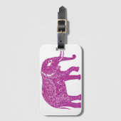 Pink-Glitzer-Elefant Gepäckanhänger (Vorderseite Vertikal)