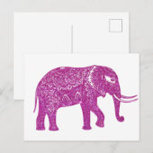 Pink-Glitzer-Elefant Postkarte (Vorne/Hinten)