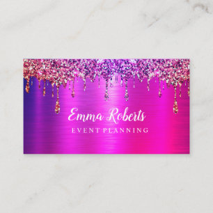 PINK Glitzer Event Business Card Visitenkarte