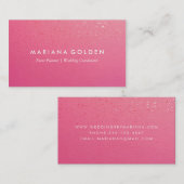 Pink Glitzer Event Plane Business Card Visitenkarte (Vorne/Hinten)