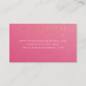 Pink Glitzer Event Plane Business Card Visitenkarte (Rückseite)