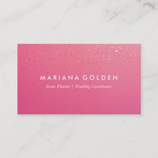 Pink Glitzer Event Plane Business Card Visitenkarte (Vorderseite)