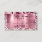 Pink Glitzer Fluid Marble Visitenkarte (Rückseite)