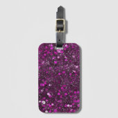 Pink Glitzer Gepäckmarke Gepäckanhänger (Vorderseite Vertikal)