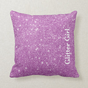 Pink Glitzer Girl Zeigen Sie Ihre Glamour sparkell Kissen