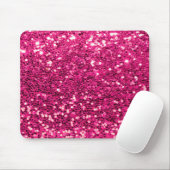 Pink Glitzer Girly Modern Sparkle Bling Office Mousepad (Mit Mouse)